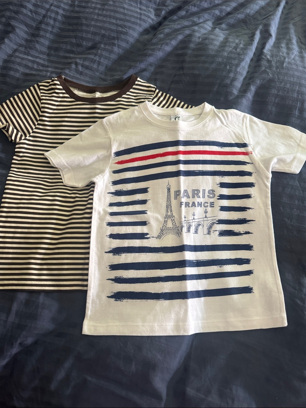 Paris Graphic Tee & striped tee kids